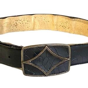 Vintage Oscar de la Renta Black Leather Belt